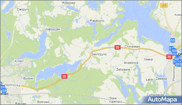 mapa Siemczyno, Siemczyno na mapie Targeo
