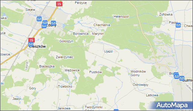 mapa Siemianów gmina Cieszków, Siemianów gmina Cieszków na mapie Targeo