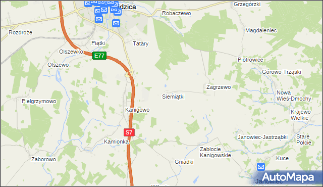 mapa Siemiątki, Siemiątki na mapie Targeo