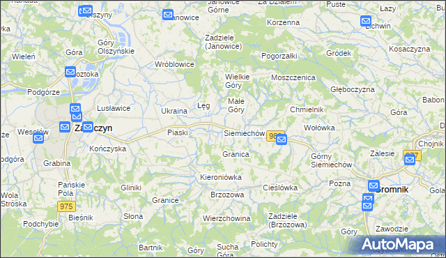 mapa Siemiechów gmina Gromnik, Siemiechów gmina Gromnik na mapie Targeo