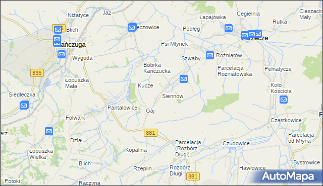 mapa Siennów, Siennów na mapie Targeo
