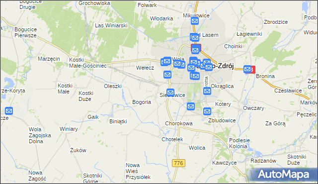 mapa Siesławice, Siesławice na mapie Targeo