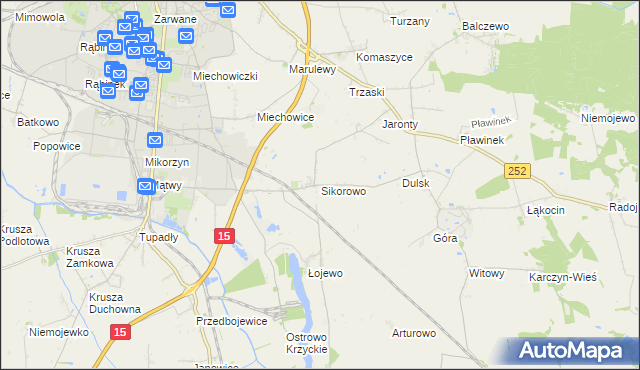 mapa Sikorowo gmina Inowrocław, Sikorowo gmina Inowrocław na mapie Targeo