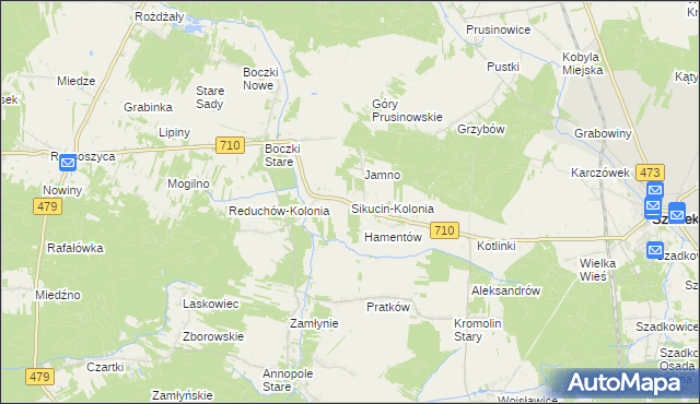 mapa Sikucin-Kolonia, Sikucin-Kolonia na mapie Targeo