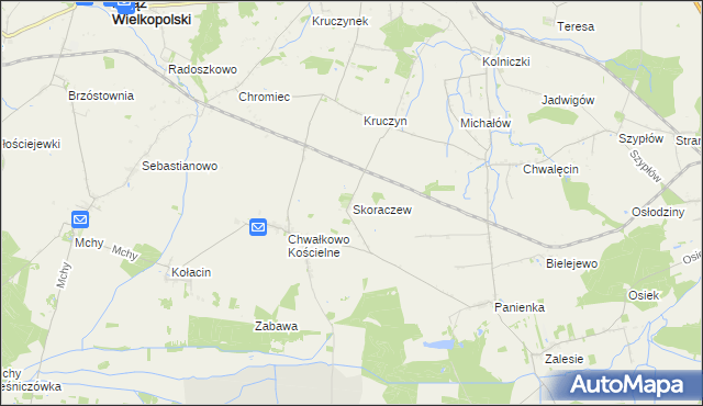 mapa Skoraczew, Skoraczew na mapie Targeo