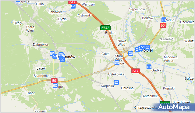 mapa Skorupy, Skorupy na mapie Targeo