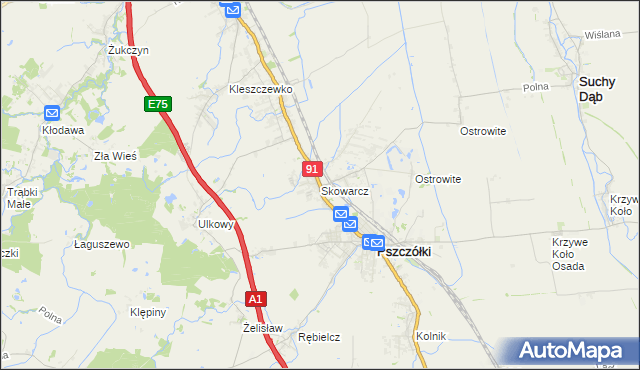 mapa Skowarcz, Skowarcz na mapie Targeo