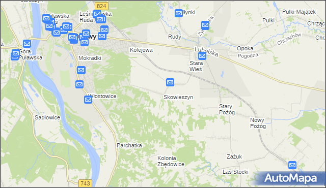 mapa Skowieszyn, Skowieszyn na mapie Targeo