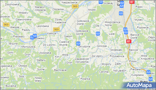 mapa Skrudzina, Skrudzina na mapie Targeo