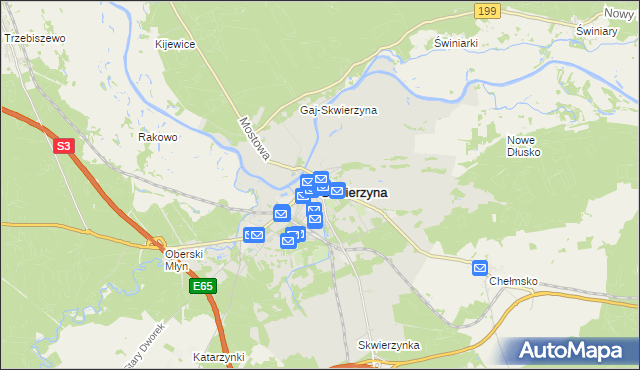 mapa Skwierzyna, Skwierzyna na mapie Targeo