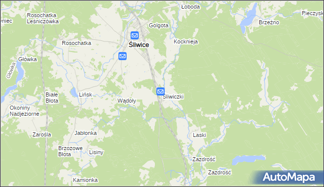 mapa Śliwiczki, Śliwiczki na mapie Targeo