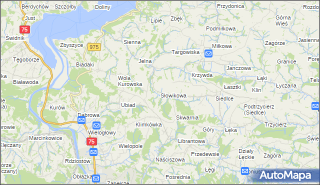mapa Słowikowa, Słowikowa na mapie Targeo