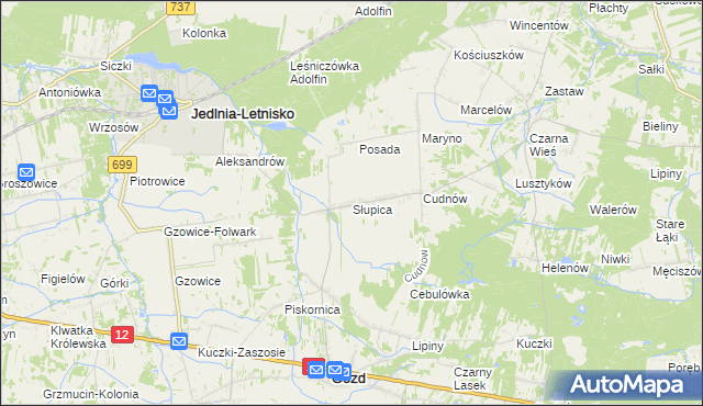 mapa Słupica, Słupica na mapie Targeo