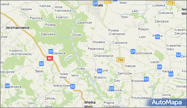 mapa Smardzowice, Smardzowice na mapie Targeo