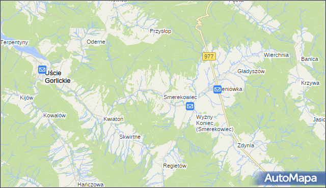 mapa Smerekowiec, Smerekowiec na mapie Targeo