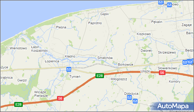mapa Śmiechów, Śmiechów na mapie Targeo