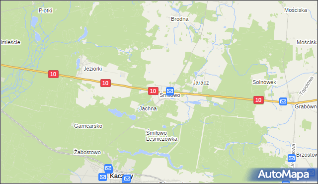 mapa Śmiłowo gmina Kaczory, Śmiłowo gmina Kaczory na mapie Targeo