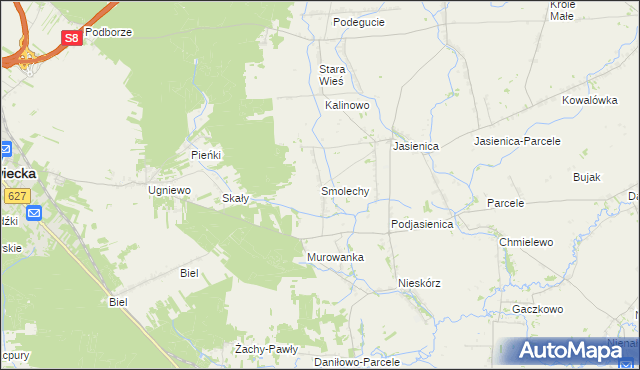 mapa Smolechy, Smolechy na mapie Targeo