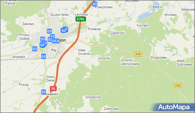 mapa Smolniki gmina Szubin, Smolniki gmina Szubin na mapie Targeo