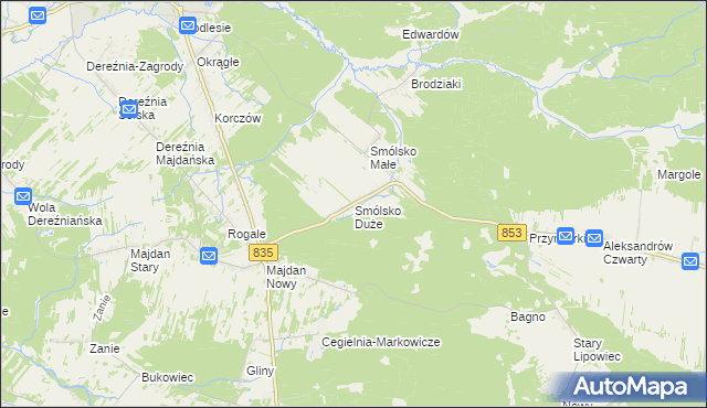 mapa Smólsko Duże, Smólsko Duże na mapie Targeo