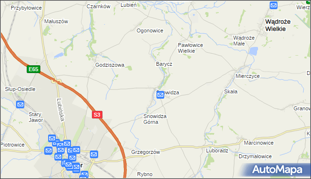 mapa Snowidza, Snowidza na mapie Targeo