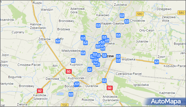 mapa Sochaczew, Sochaczew na mapie Targeo