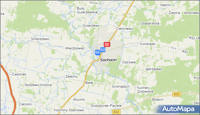 mapa Sochocin, Sochocin na mapie Targeo