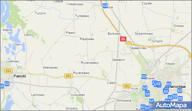 mapa Sójkowo gmina Inowrocław, Sójkowo gmina Inowrocław na mapie Targeo