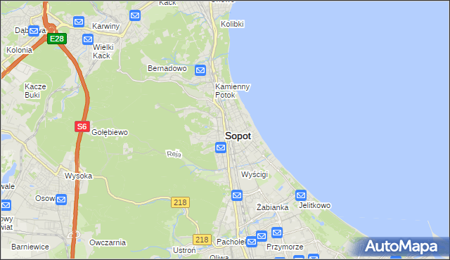mapa Sopotu, Sopot na mapie Targeo