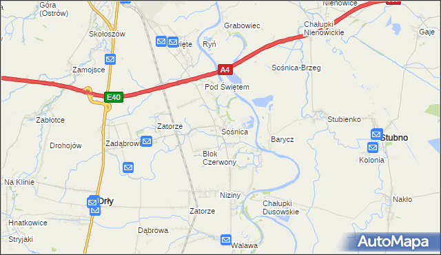 mapa Sośnica gmina Radymno, Sośnica gmina Radymno na mapie Targeo