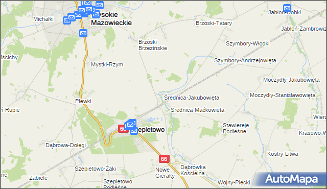 mapa Średnica-Jakubowięta, Średnica-Jakubowięta na mapie Targeo