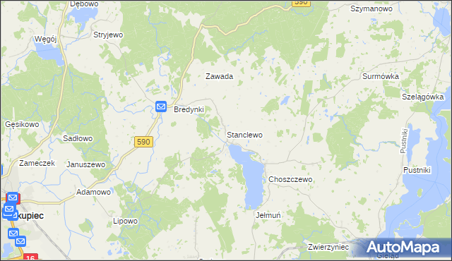 mapa Stanclewo, Stanclewo na mapie Targeo