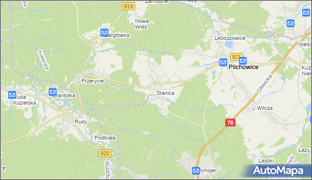 mapa Stanica, Stanica na mapie Targeo