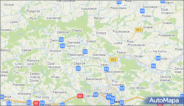 mapa Stanisław Dolny, Stanisław Dolny na mapie Targeo