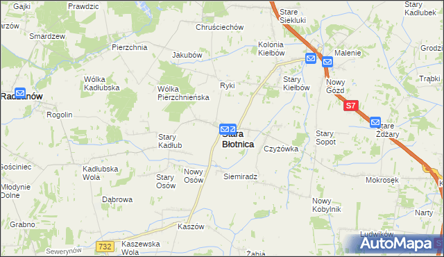 mapa Stara Błotnica, Stara Błotnica na mapie Targeo