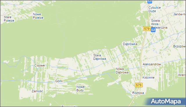 mapa Stara Dąbrowa gmina Leoncin, Stara Dąbrowa gmina Leoncin na mapie Targeo