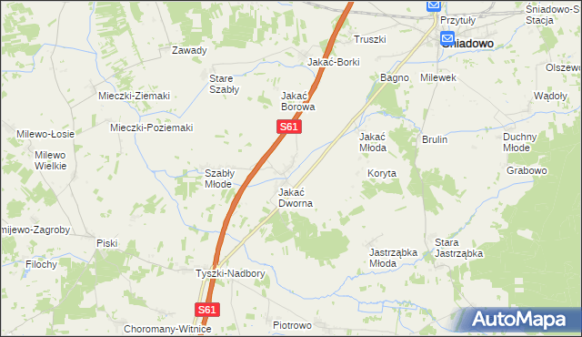 mapa Stara Jakać, Stara Jakać na mapie Targeo