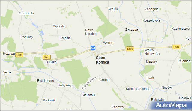 mapa Stara Kornica, Stara Kornica na mapie Targeo