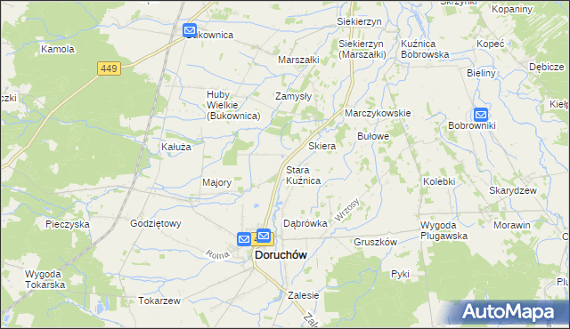 mapa Stara Kuźnica gmina Doruchów, Stara Kuźnica gmina Doruchów na mapie Targeo