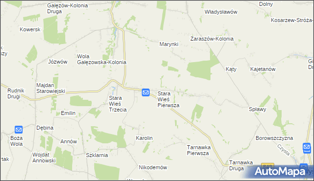 mapa Stara Wieś Pierwsza, Stara Wieś Pierwsza na mapie Targeo