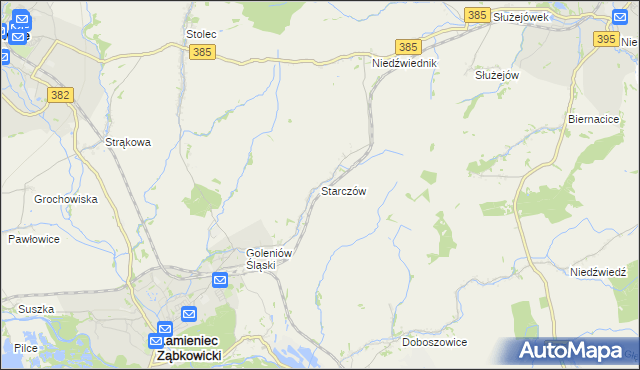 mapa Starczów, Starczów na mapie Targeo