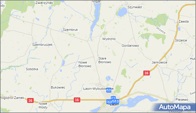 mapa Stare Błonowo, Stare Błonowo na mapie Targeo