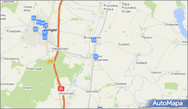 mapa Stare Bojanowo, Stare Bojanowo na mapie Targeo