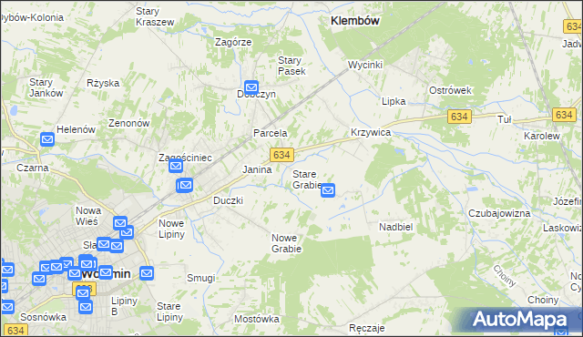 mapa Stare Grabie, Stare Grabie na mapie Targeo