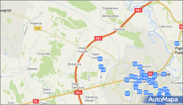 mapa Stare Kupiski, Stare Kupiski na mapie Targeo