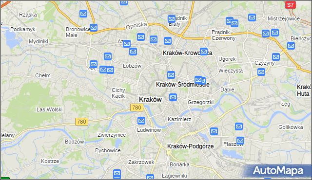 mapa Stare Miasto gmina Kraków, Stare Miasto gmina Kraków na mapie Targeo