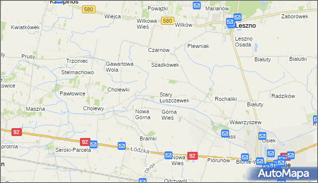mapa Stary Łuszczewek, Stary Łuszczewek na mapie Targeo