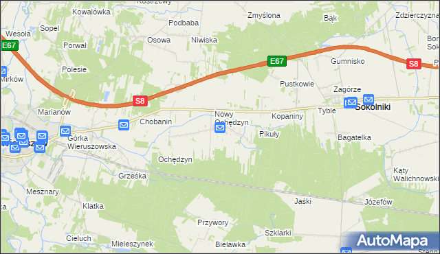 mapa Stary Ochędzyn, Stary Ochędzyn na mapie Targeo