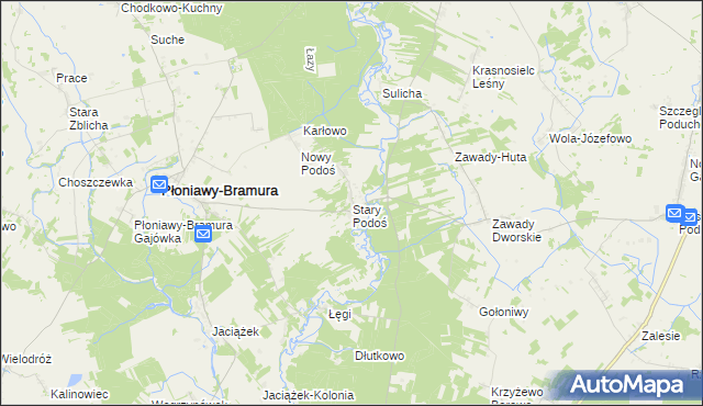 mapa Stary Podoś, Stary Podoś na mapie Targeo