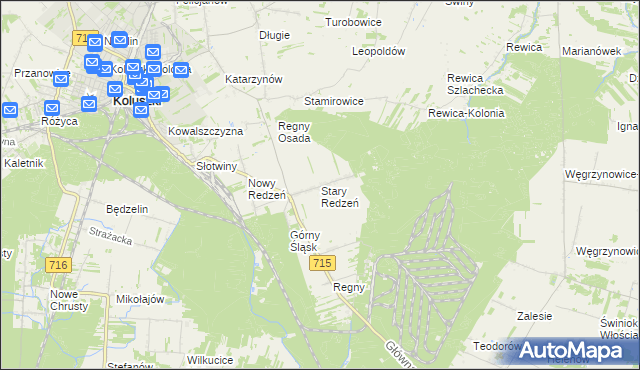 mapa Stary Redzeń, Stary Redzeń na mapie Targeo